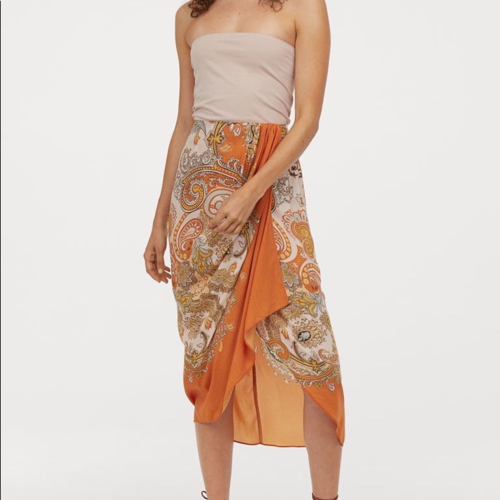 H&M Lyocell-blend Wrapover Skirt